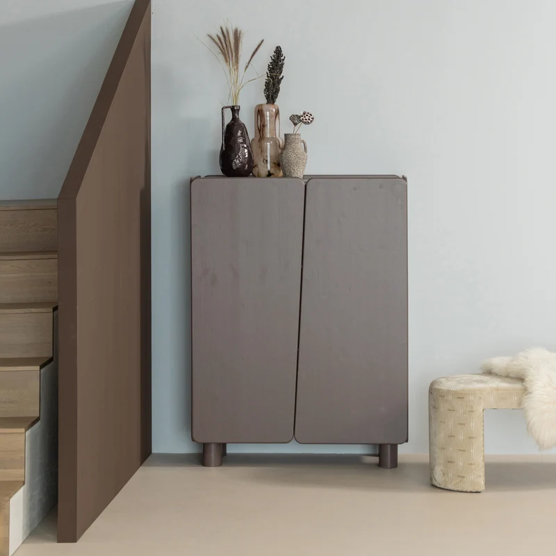 Root 2-türen schrank kiefer truffle braun