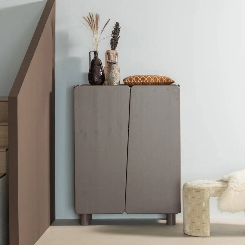 Root 2-türen schrank kiefer truffle braun