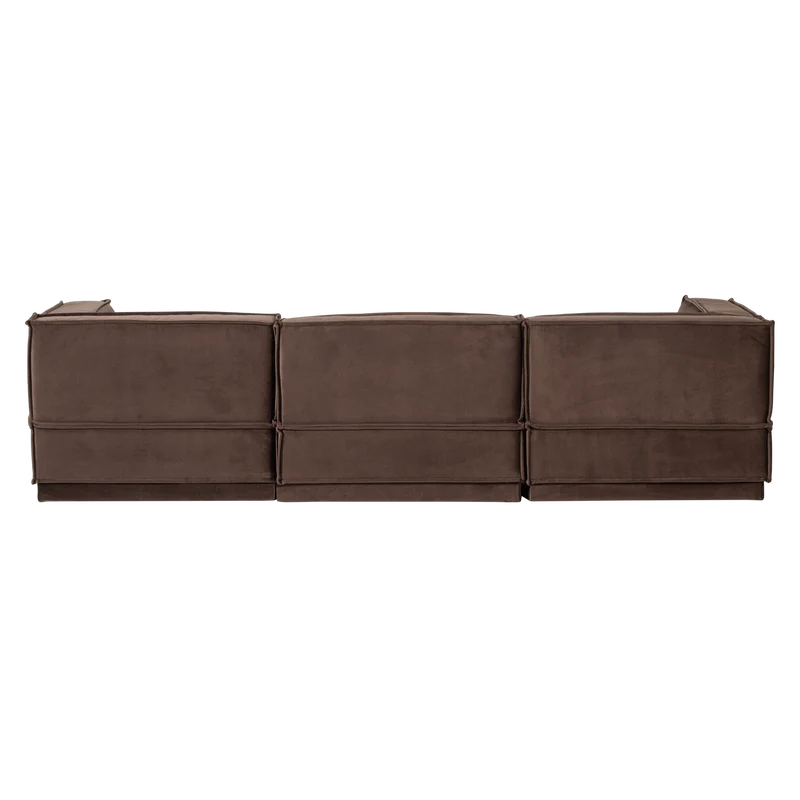Manu chaise longue sofa rechts velvet braun