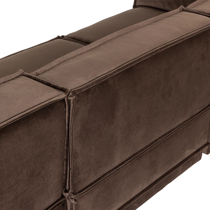Manu chaise longue sofa rechts velvet braun