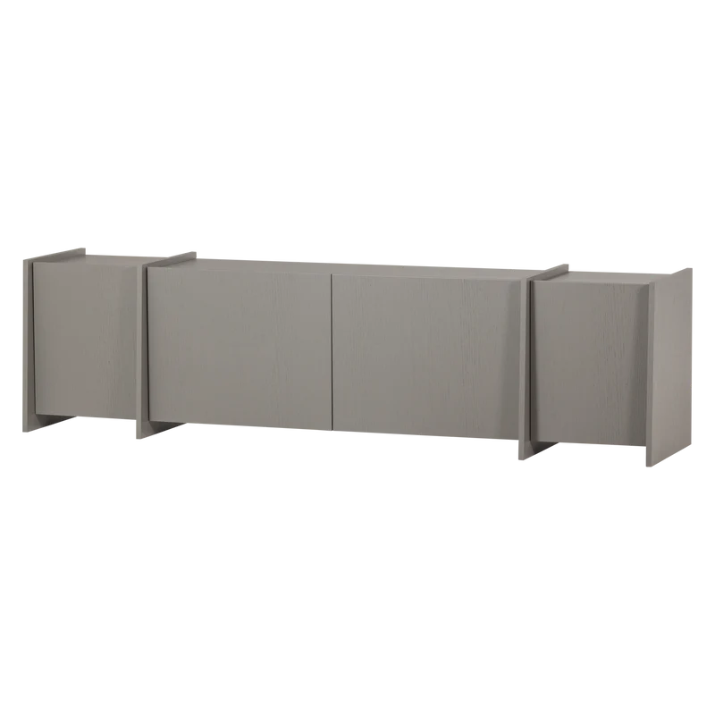 Brock tv-möbel 200 cm asche furnier warmes grau