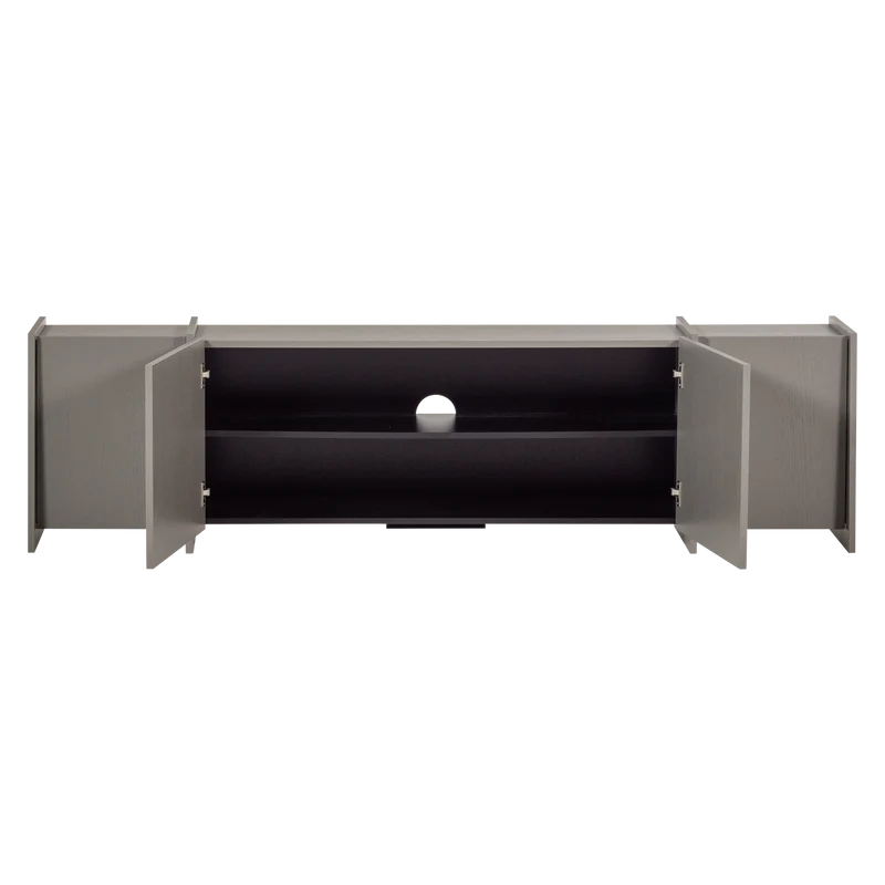 Brock tv-möbel 200 cm asche furnier warmes grau