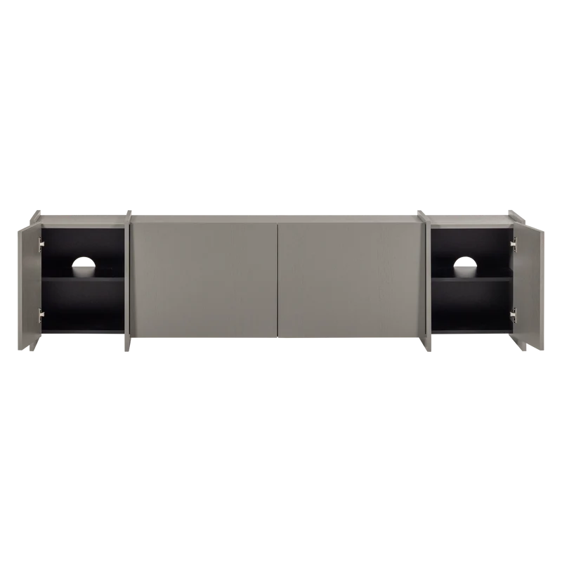 Brock tv-möbel 200 cm asche furnier warmes grau
