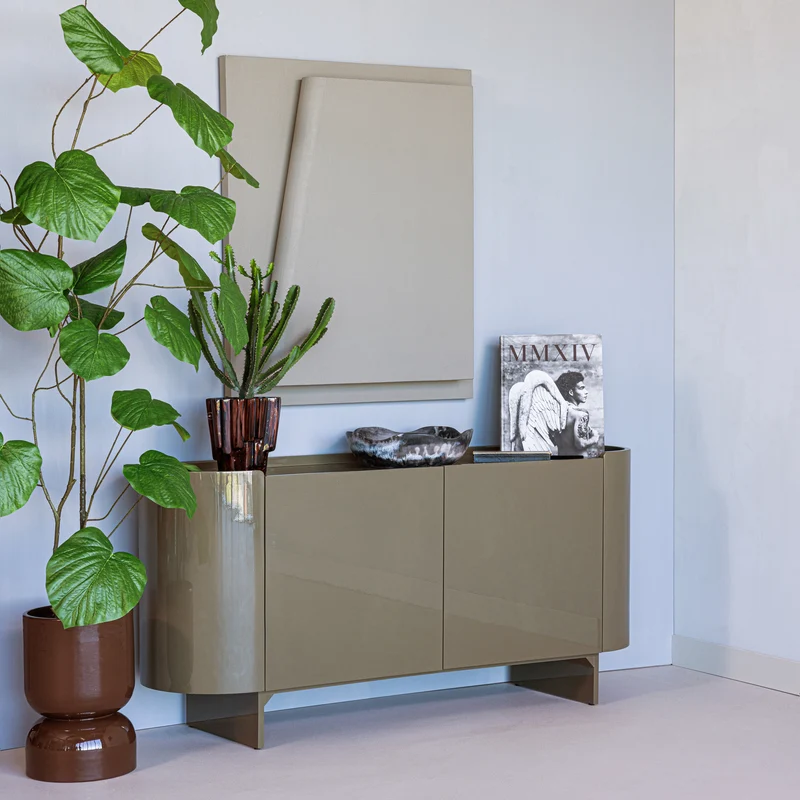 Liora TV-Möbel/Sideboard aus Hochglanzholz in Grün