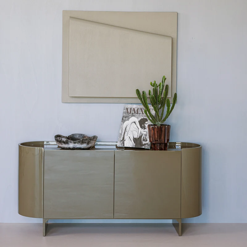 Liora TV-Möbel/Sideboard aus Hochglanzholz in Grün