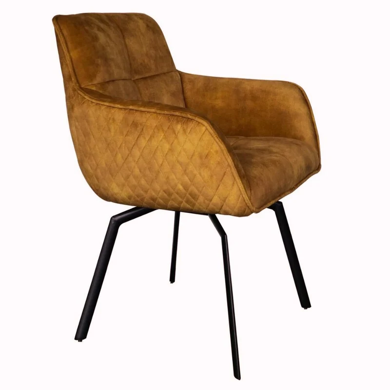 Exquisiter Drehstuhl 360° + Return-Funktion SPLENDID amber Samt