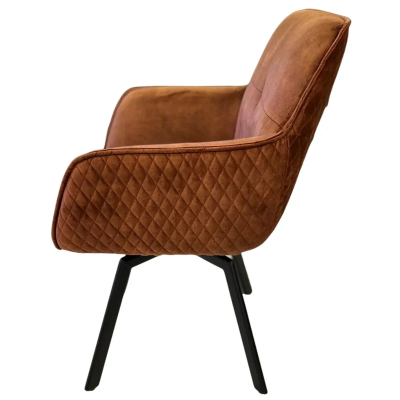 Exquisiter Drehstuhl 360° + Return-Funktion SPLENDID bronze Samt
