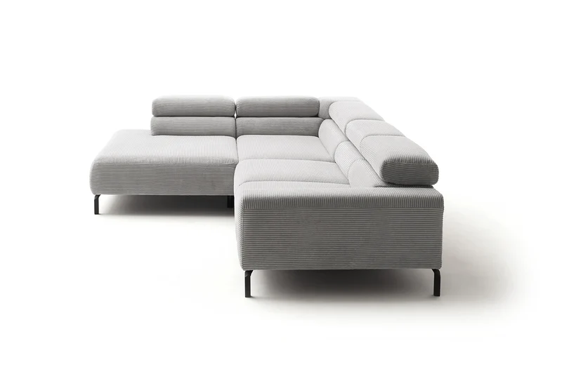 KAWOLA Sofa DELIA Ecksofa Cord hellgrau