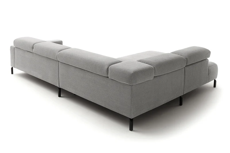 KAWOLA Sofa DELIA Ecksofa Cord hellgrau