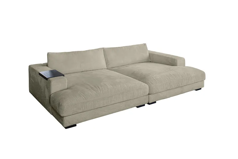 KAWOLA Big Sofa MADELINE Cord steingrau