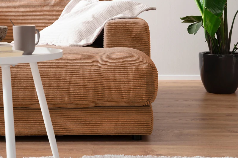 KAWOLA Big Sofa MADELINE Cord rost