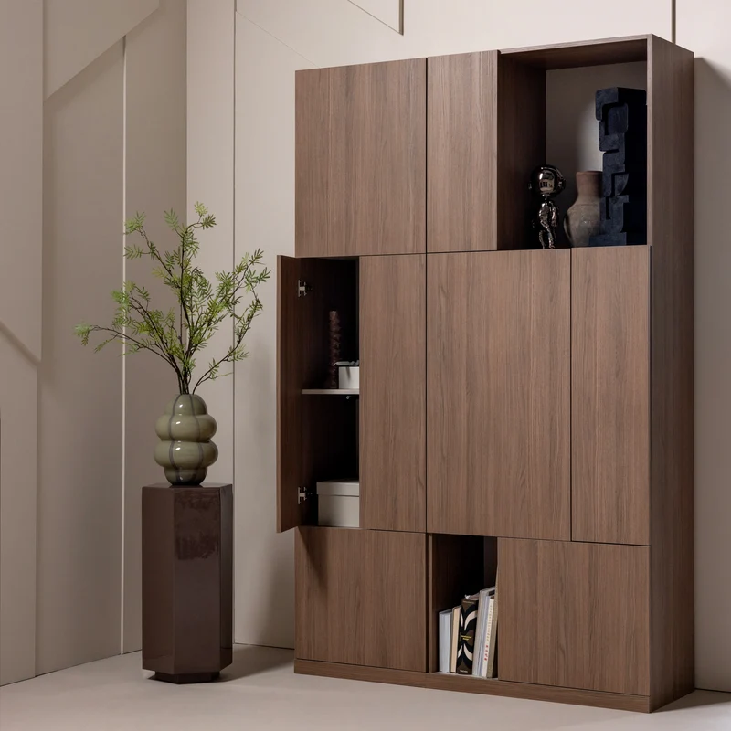 Build schmaler Ablageschrank 54 cm Eichendekor Braun