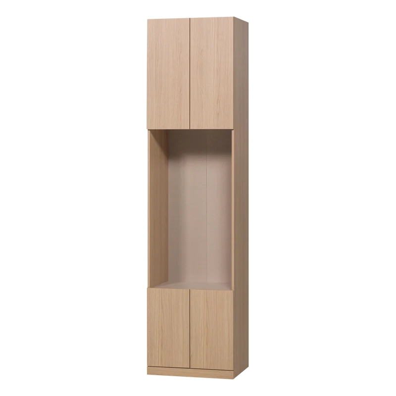 Build schmaler offener Ablageschrank Eichendekor Natur