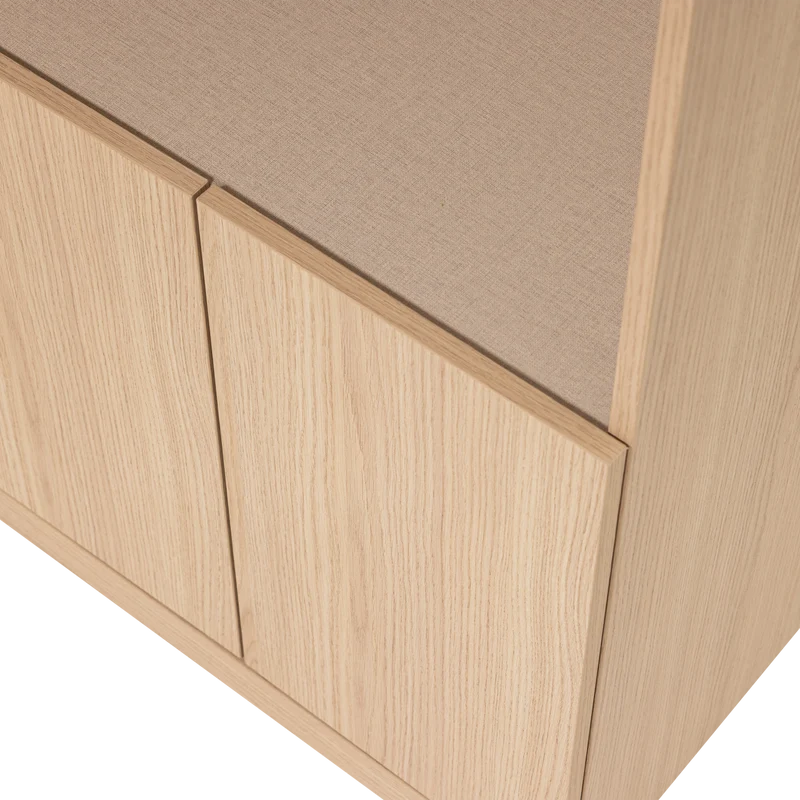 Build schmaler offener Ablageschrank Eichendekor Natur