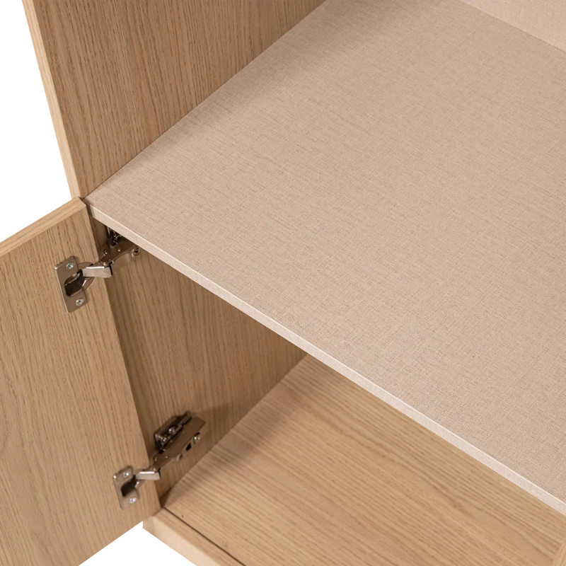 Build schmaler offener Ablageschrank Eichendekor Natur