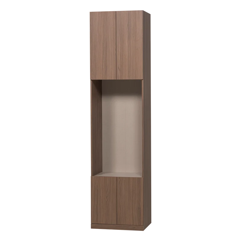 Build schmaler offener Ablageschrank Eichendekor Braun