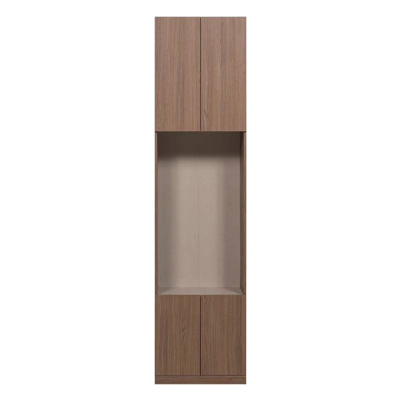 Build schmaler offener Ablageschrank Eichendekor Braun