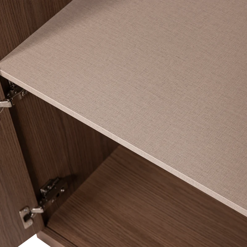 Build schmaler offener Ablageschrank Eichendekor Braun