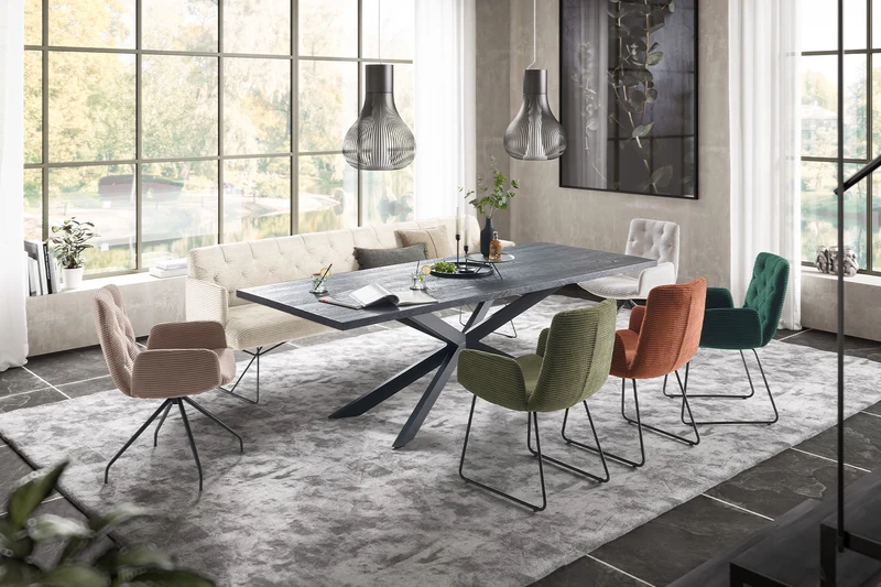 KAWOLA Esszimmerbank CHARME Cord cremeweiß