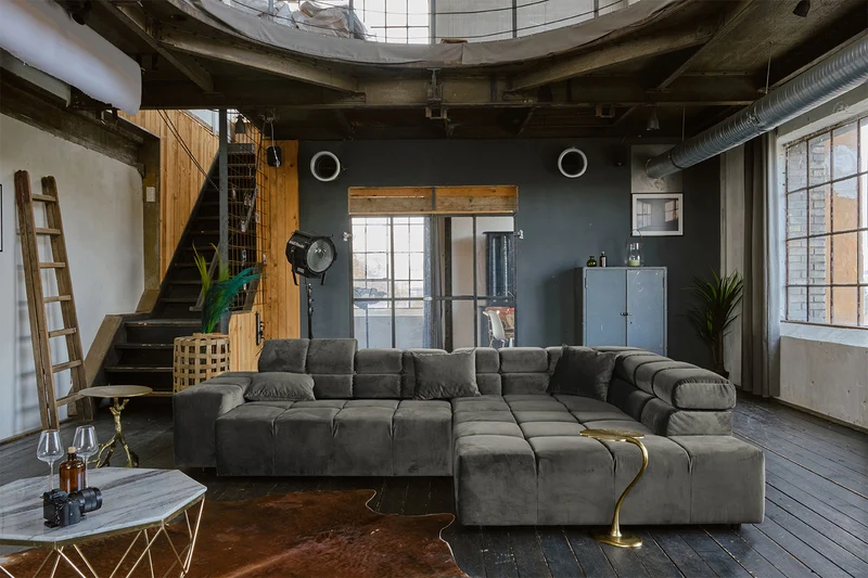 KAWOLA Sofa NEVADA Ecksofa Velvet grau