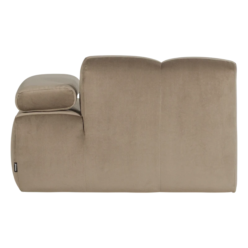 Mojo 1-Sitzer-Element Armlehne rechts Samt Khaki