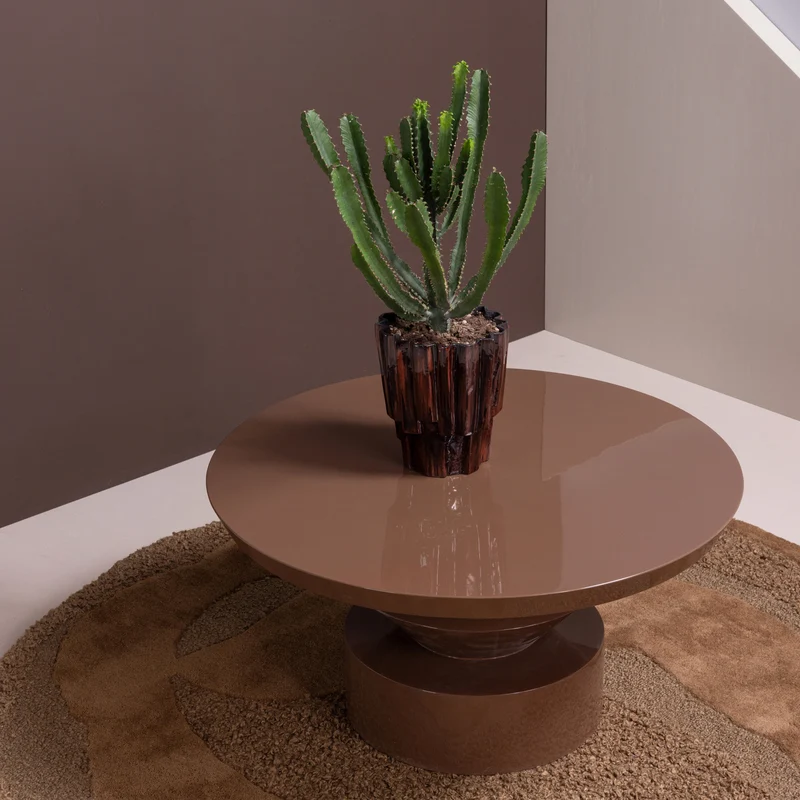 Auren couchtisch holz hochglanz braun