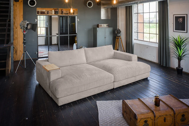 KAWOLA Big Sofa MADELINE Cord taupe