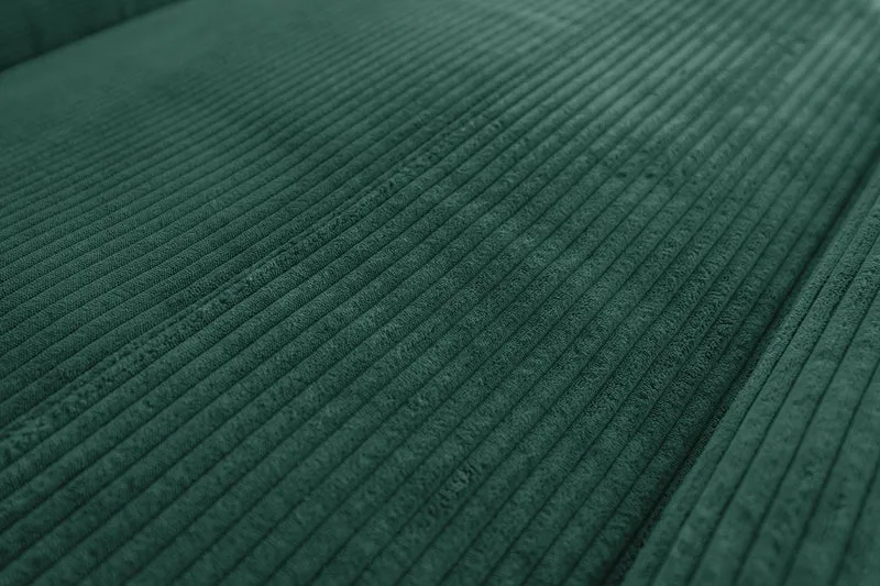 KAWOLA Sofa LAISKA Ecksofa Relaxfunktion teilmotorisch Cord smaragd