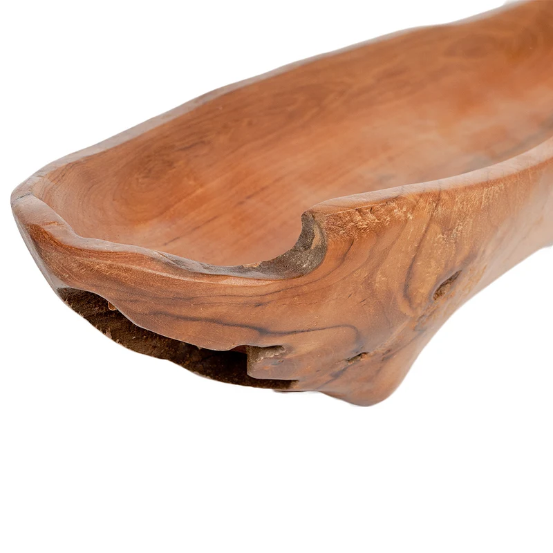 Massivholz Schale KAPAL ca. 60cm Natural Teakholz Bootsschale