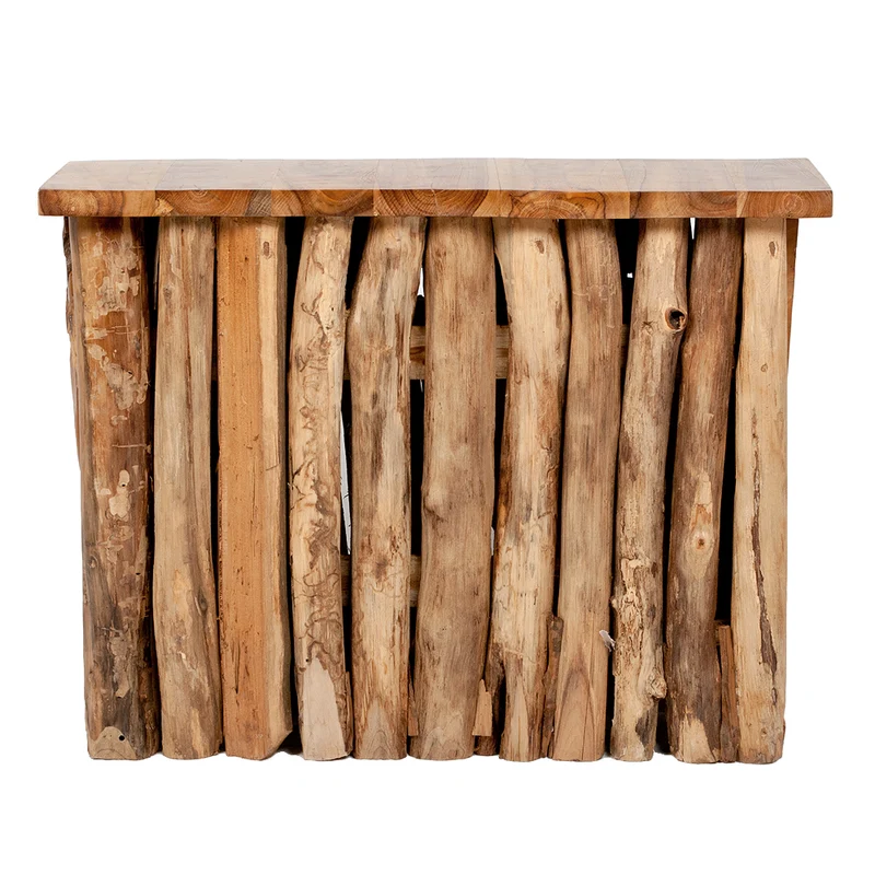 Massive Teak Konsole ALGO Natural 100cm Unikat Konsolentisch