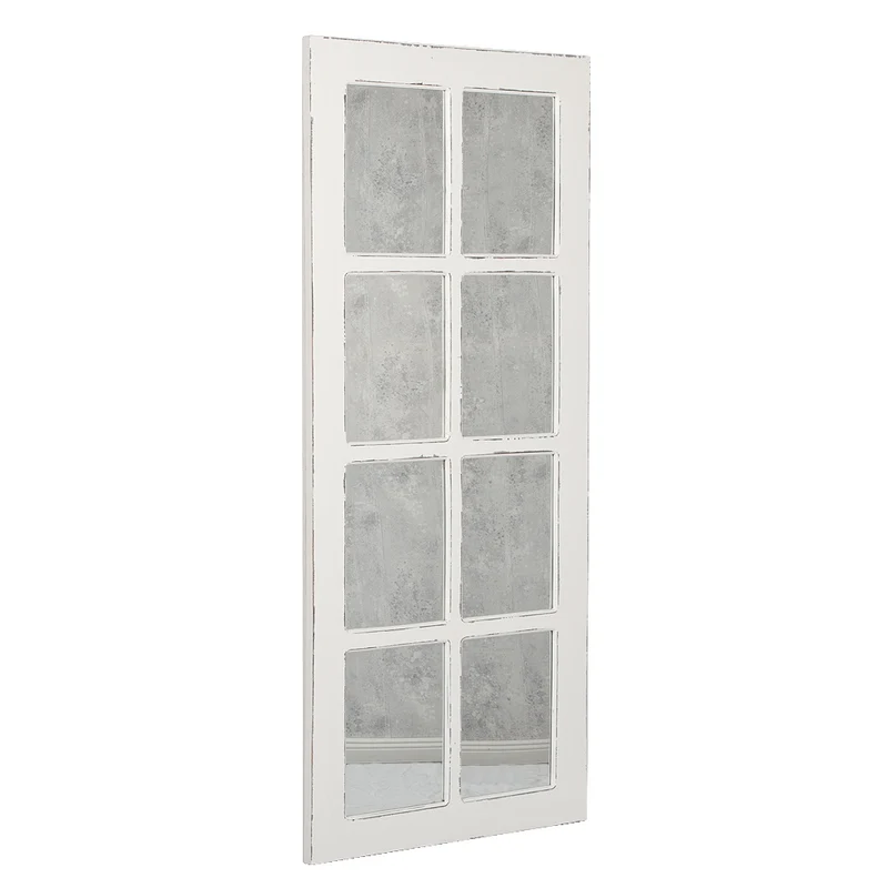 Landhaus Spiegel WINDOW Antik-Weiß 180x80cm Holzrahmen