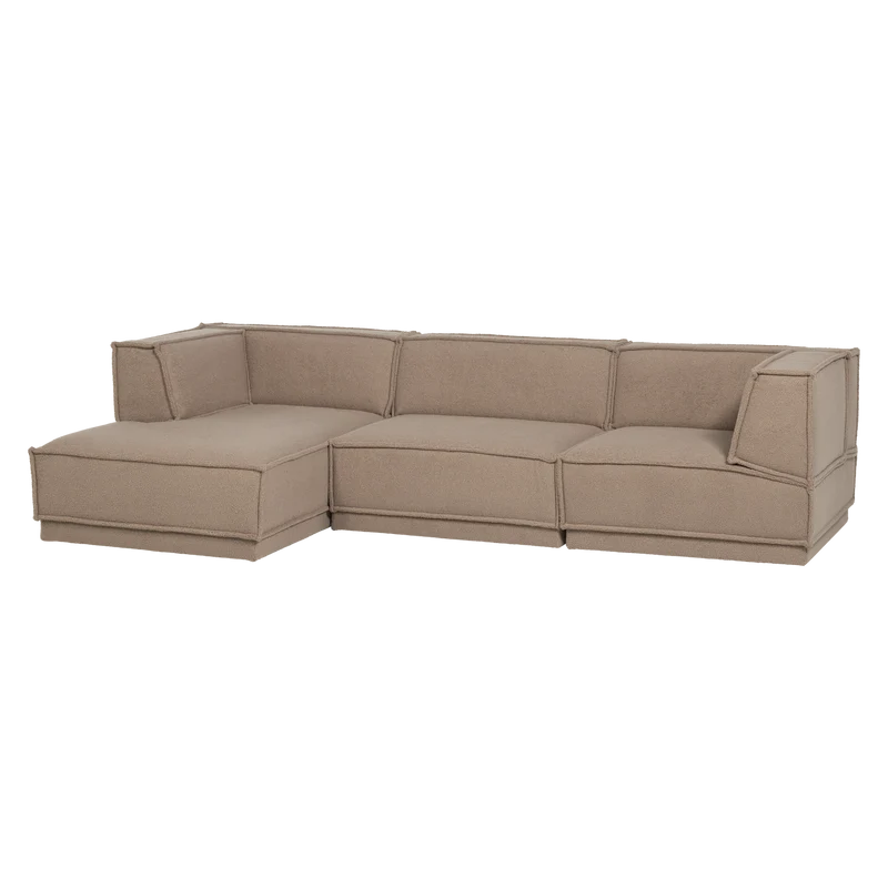 Manu chaise longue sofa links teddy taupe