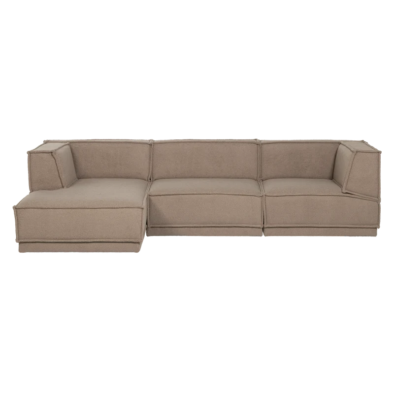 Manu chaise longue sofa links teddy taupe