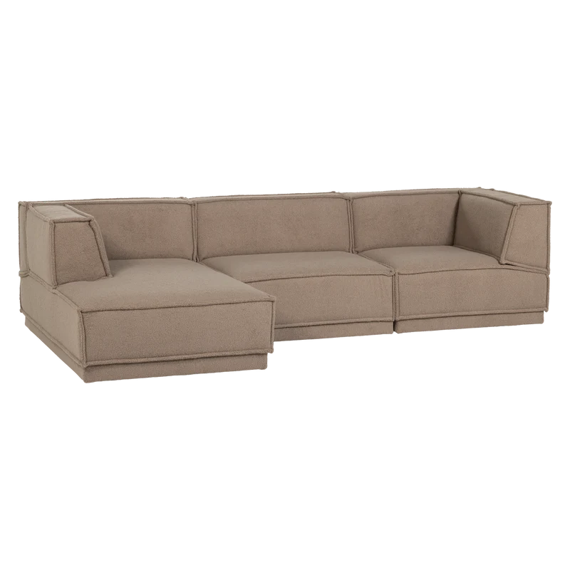 Manu chaise longue sofa links teddy taupe