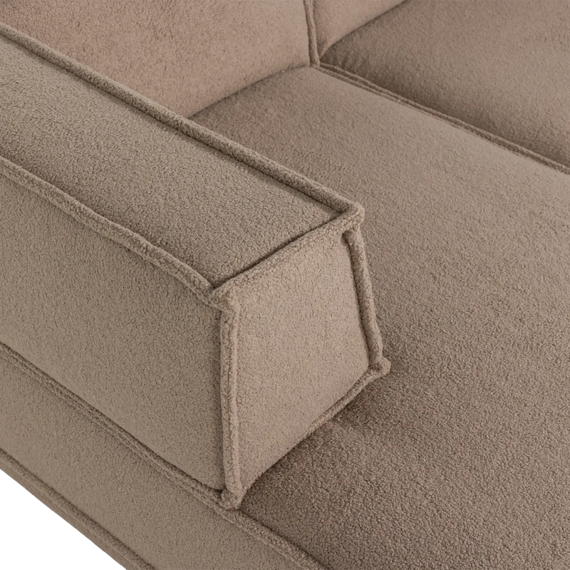 Manu chaise longue sofa links teddy taupe