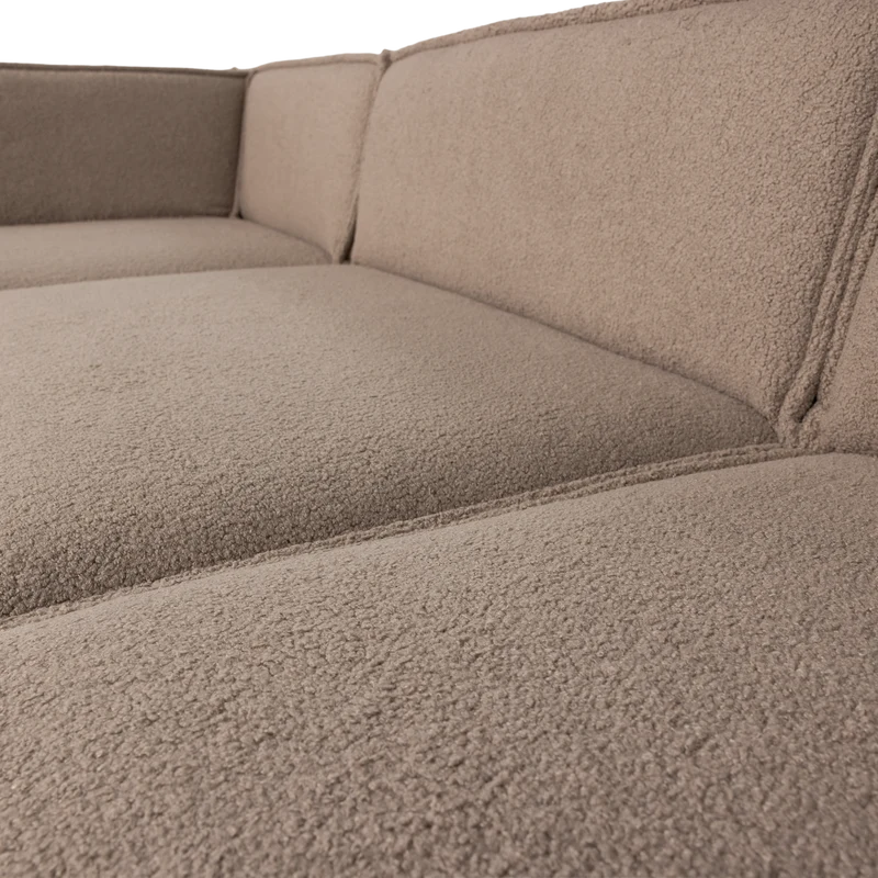 Manu chaise longue sofa links teddy taupe