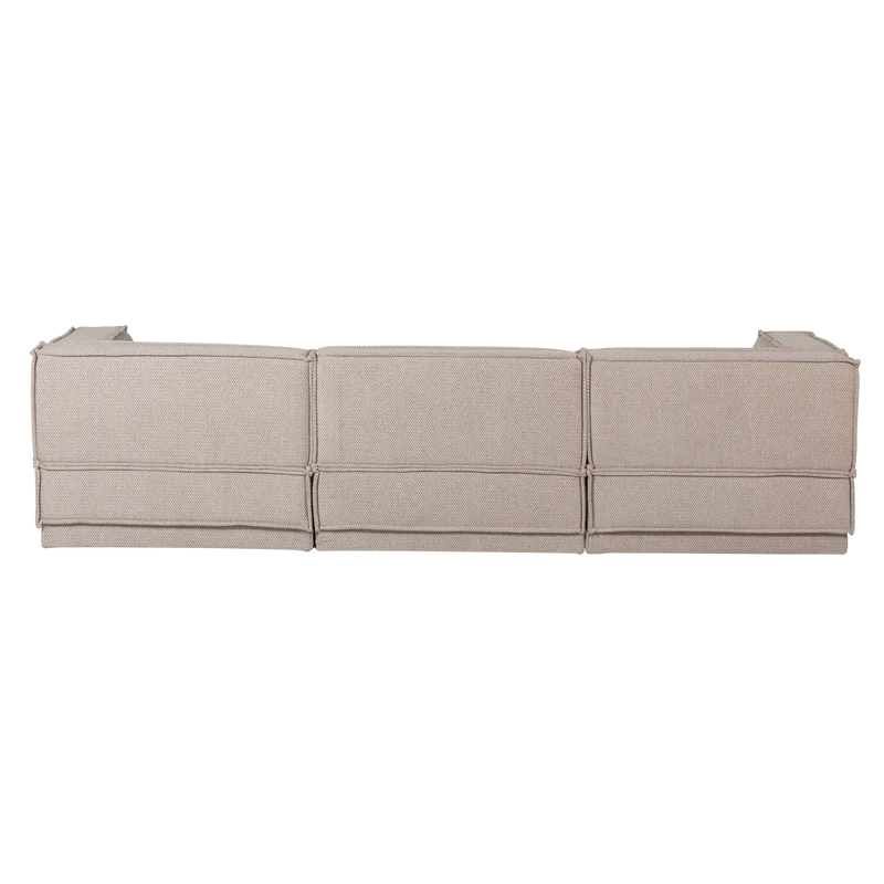 Manu chaise longue sofa rechts grob chenille natur