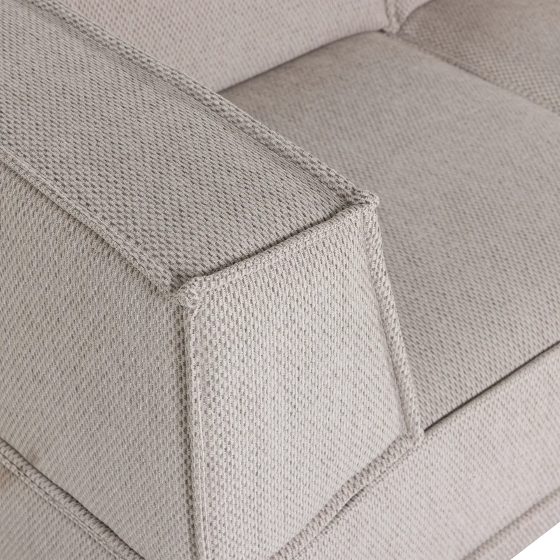 Manu chaise longue sofa rechts grob chenille natur