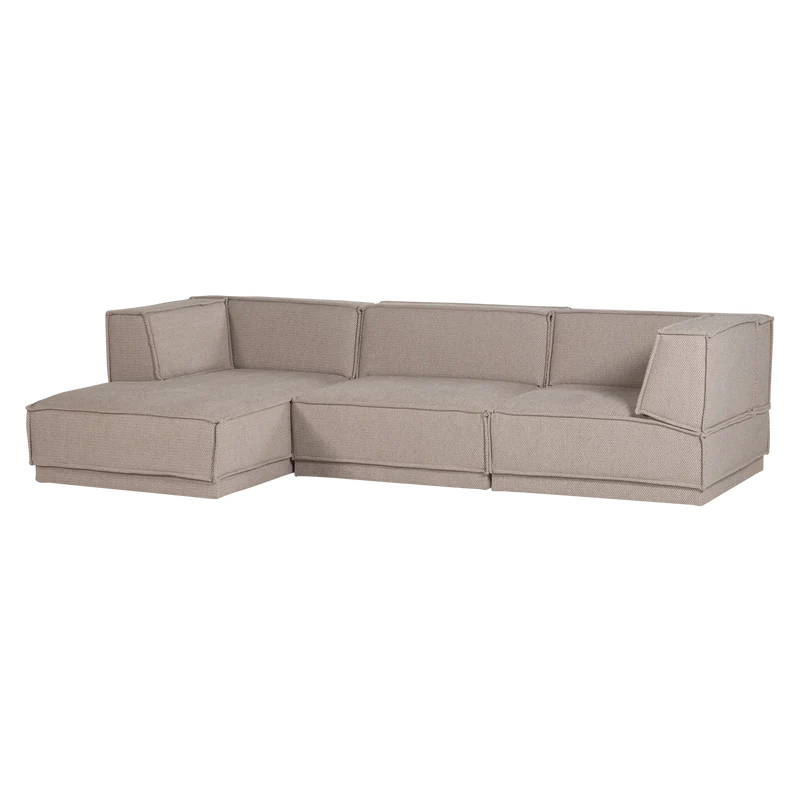 Manu chaise longue sofa links grob chenille natur