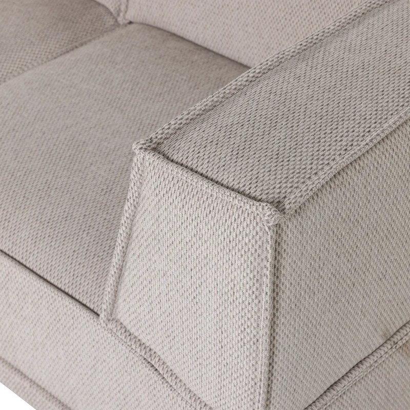 Manu chaise longue sofa links grob chenille natur