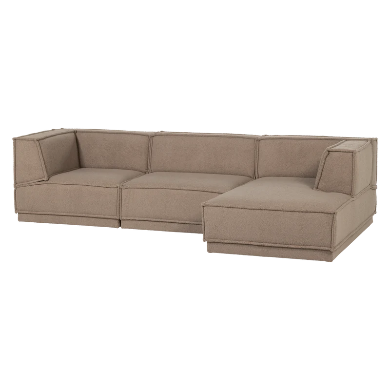 Manu chaise longue sofa rechts teddy taupe