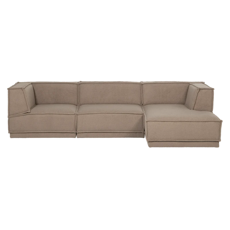 Manu chaise longue sofa rechts teddy taupe