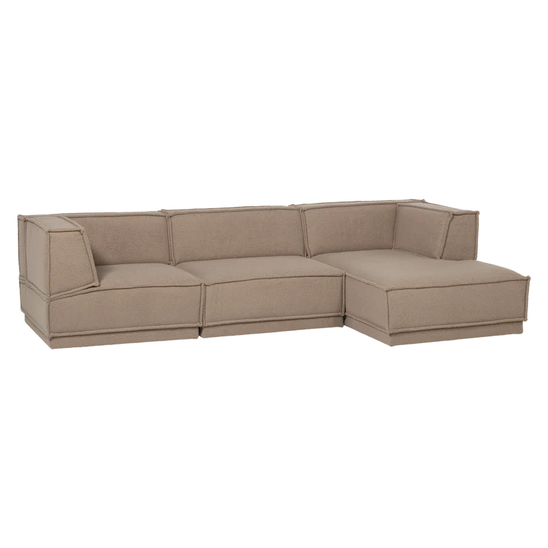 Manu chaise longue sofa rechts teddy taupe