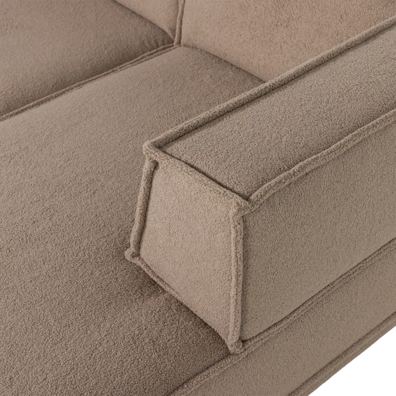 Manu chaise longue sofa rechts teddy taupe