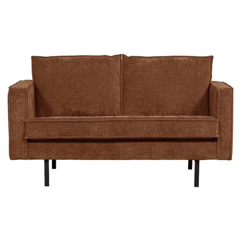 Rodeo 2-Sitzer-Sofa gerippter rostbraun