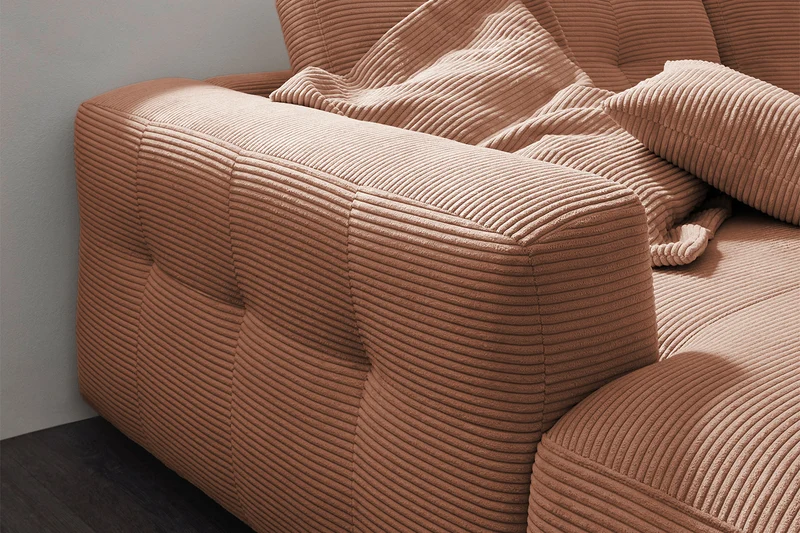 KAWOLA Sofa MIKA Ecksofa Cord rost