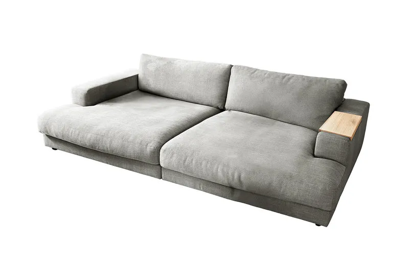 KAWOLA Big Sofa MADELINE Stoff silber
