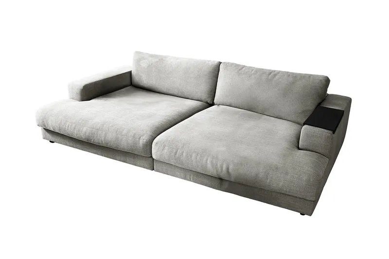 KAWOLA Big Sofa MADELINE Stoff silber