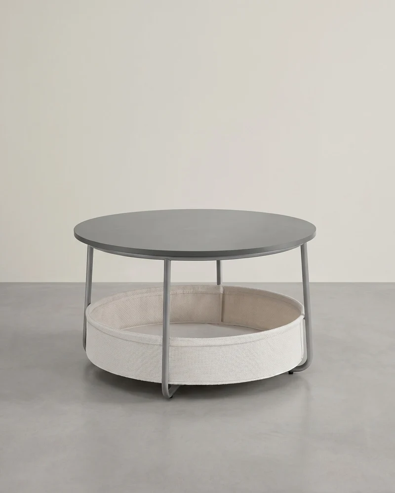 Runder Couchtisch mit Ablagekorb - Stilvoll und praktisch - 75 cm