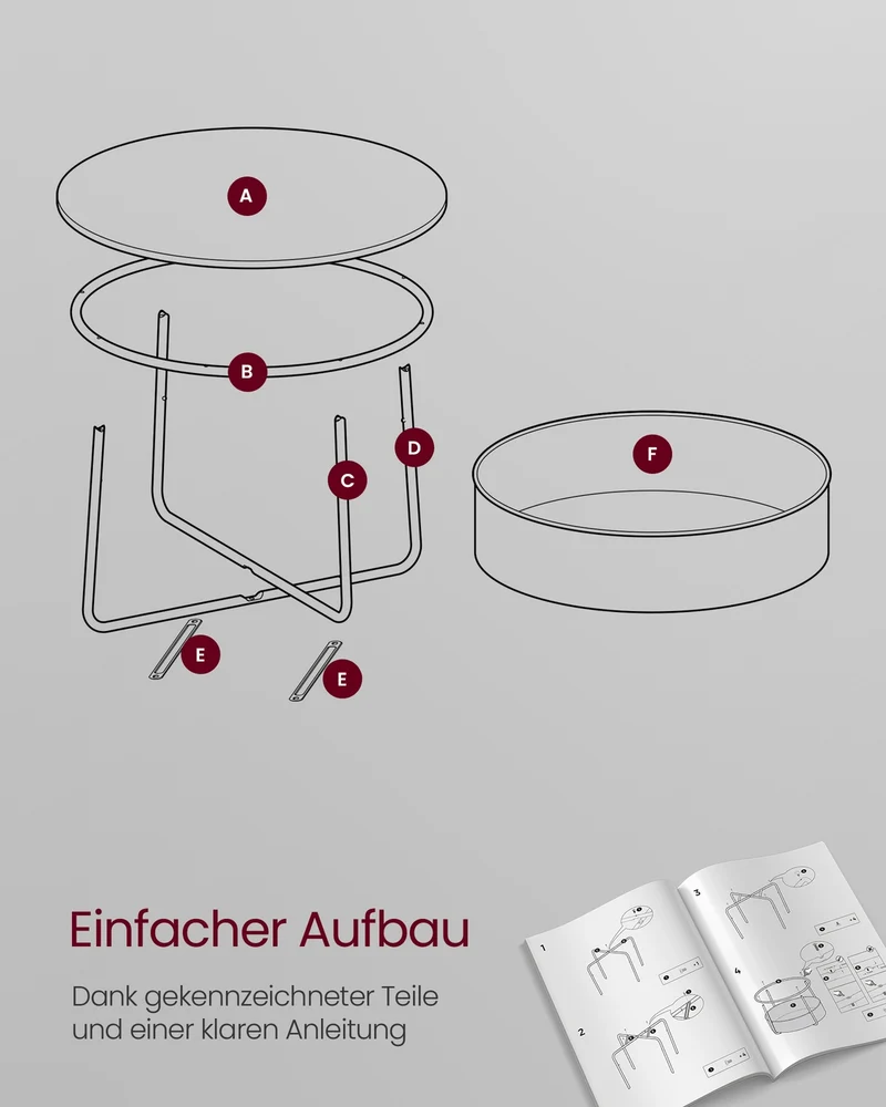 Runder Couchtisch mit Ablagekorb - Stilvoll und praktisch - 75 cm